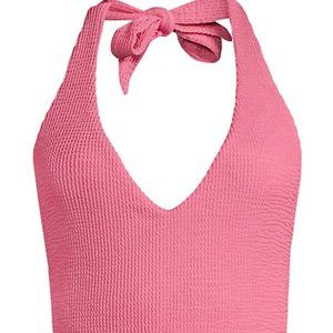 Veronica Beard Salis Halter One-Piece Swimsuit